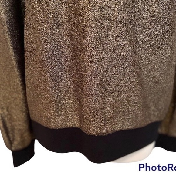 Express Gold & Black Sparkle Glitter L/S Top - Picture 3 of 7
